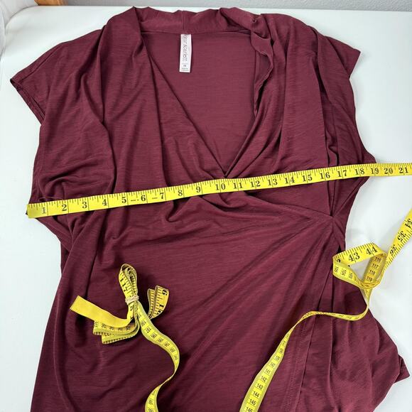 Dear Scarlett Blouse Womens 2X Surplice Drape Sleeveless Top 2XL Plus Size - Picture 9 of 11